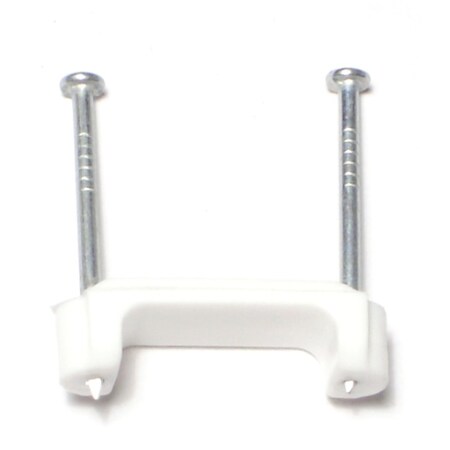 Midwest Fastener Cable Clip, Plastic, White, 3/4 in L, 15 PK 64188